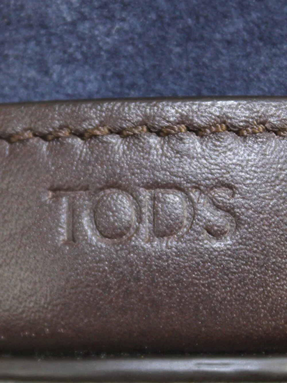 Tod’s Rare Suede Cylinder Bottle Bag Navy Brown Leather Cross Body Mini Italy